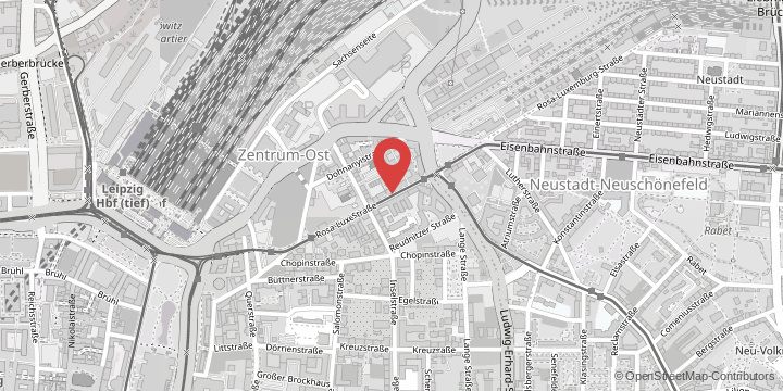 the map shows the following location: Institute of Sport Medicine and Prevention, Rosa-Luxemburg-Straße 20-30, 04103 Leipzig
